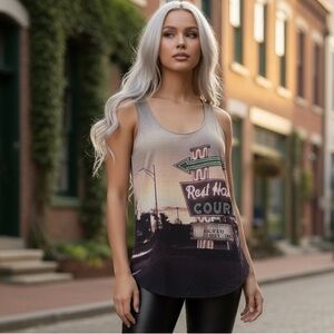 Alysi Made In Italy Luxury Tank Top, Rest California Print, NWT, $895MSRP